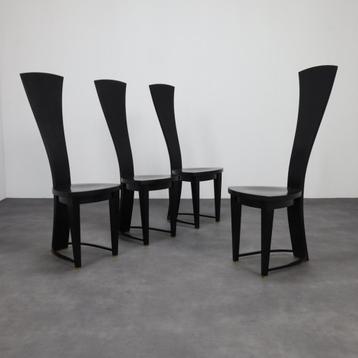 Sewt of 4 Highback Dining Chairs Italy, 1990s beschikbaar voor biedingen