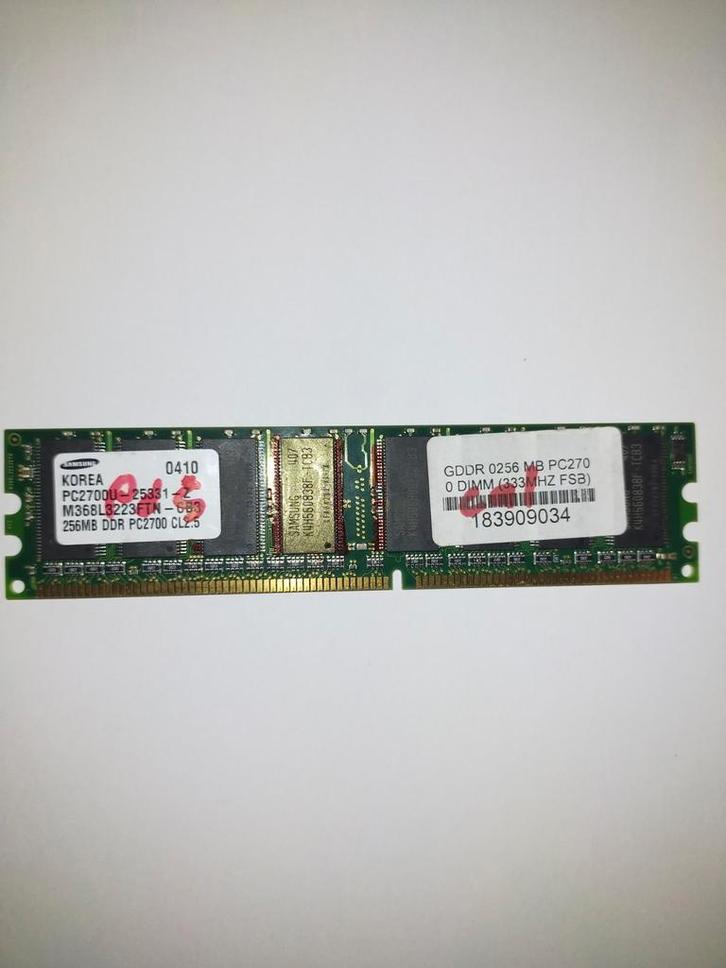Samsung 256MB DDR PC2700 (M368L3223FTN-CB3) – Vintage Deskto, Computers en Software, RAM geheugen, Gebruikt, Desktop, 1 GB of minder