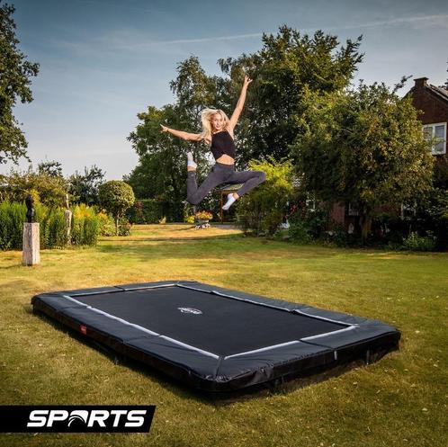 Berg Favorit trampoline 330x220 cm grijs, zwart vanaf €679,-, Kinderen en Baby's, Speelgoed | Buiten | Trampolines, Nieuw, Ophalen of Verzenden