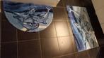 Badmatten, Huis en Inrichting, Badkamer | Badtextiel en Accessoires, Ophalen, Gebruikt, Blauw, Badmat
