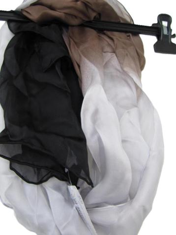 NIEUW JL BY FRAAS sjaal shawl zijde bruin kit zwart beschikbaar voor biedingen