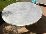 Tuintafel rond - blank gepoedercoat - aluminium - 4 personen, Ophalen, Gebruikt, Rond, Aluminium