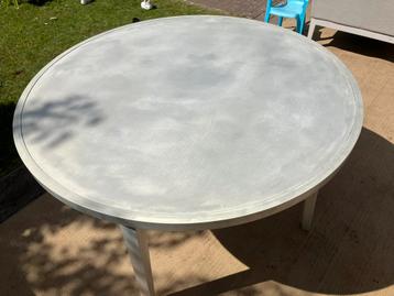 Tuintafel rond - blank gepoedercoat - aluminium - 4 personen beschikbaar voor biedingen