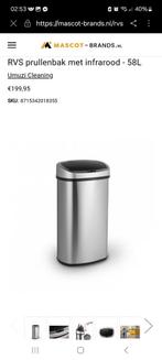 Niewe Prullenbak met sensor 58L Zilver [NIEUW IN DOOS], Huis en Inrichting, Woonaccessoires | Prullenbakken, 50 tot 75 cm, Nieuw