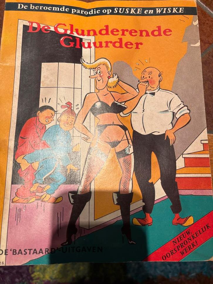 De Glunderende Gluurder - Suske en Wiske Parodie, Boeken, Stripboeken, Gelezen, Eén stripboek, Ophalen of Verzenden