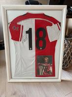 Gesigneerd Feyenoord Shirt van Dirk Kuyt nr: 18 Ingelijst, Maat L, Ophalen of Verzenden, Zo goed als nieuw, Shirt