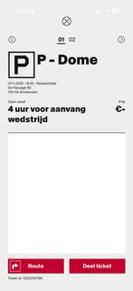 Parkeerkaart Ajax Heerenveen P-Dome, Overige typen, Eén persoon, November