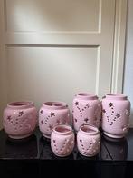 Riverdale Windlichten 6 stuks roze kerst, Ophalen, Overige materialen, Overige kleuren, 25 tot 50 cm