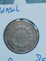 Brazilië 500 Reis 1857 Pedro II - Zilver, Postzegels en Munten, Munten | Amerika, Zilver, Zuid-Amerika, Losse munt, Verzenden