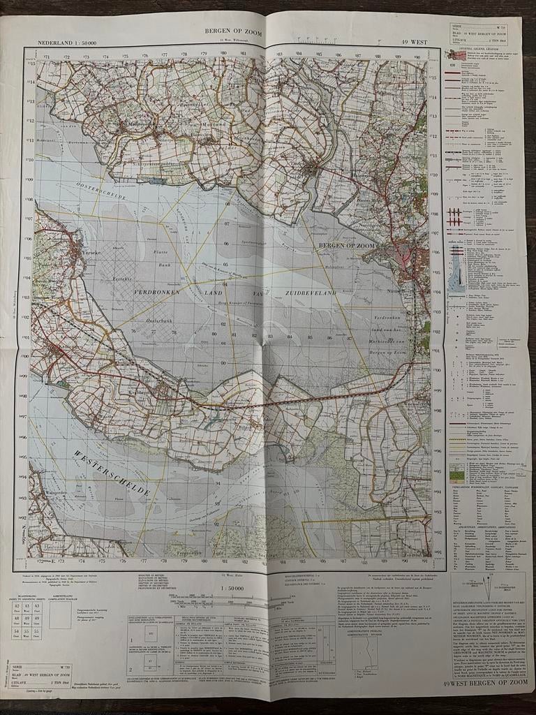 Originele militaire stafkaart TDN M 733 - 1960, Ophalen of Verzenden, Overige soorten, Nederland, Overige typen