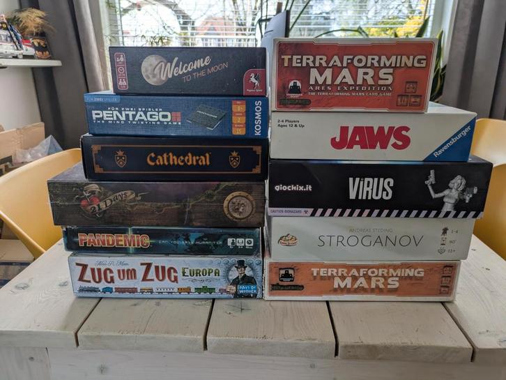 Verzameling bordspellen en kaartspellen, Hobby en Vrije tijd, Gezelschapsspellen | Bordspellen, Gebruikt, Een of twee spelers