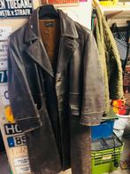 Vintage lange leren motor jas maat 52/m, Kleding | Heren, Ophalen of Verzenden, Gedragen
