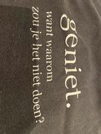 Dameshandtas-Zwarte ZUSS linnen tas met leuke tekst, Ophalen of Verzenden, Gebruikt, Zwart, Shopper