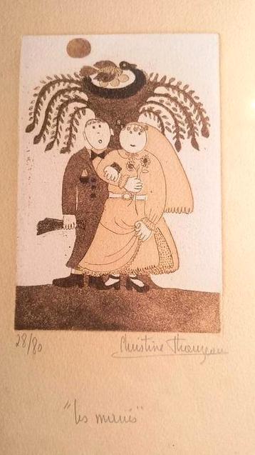 Christine Stengelin - "Les Mariés" gesigneerde ets - 28/80 beschikbaar voor biedingen