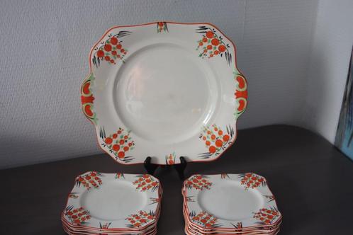 Solian ware soho pottery gebakschaal met bordjes, Antiek en Kunst, Antiek | Servies los, Ophalen of Verzenden
