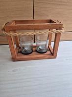 Houten Kandelaar met Touw Decoratie, Ophalen, Zo goed als nieuw, Bruin, Hout