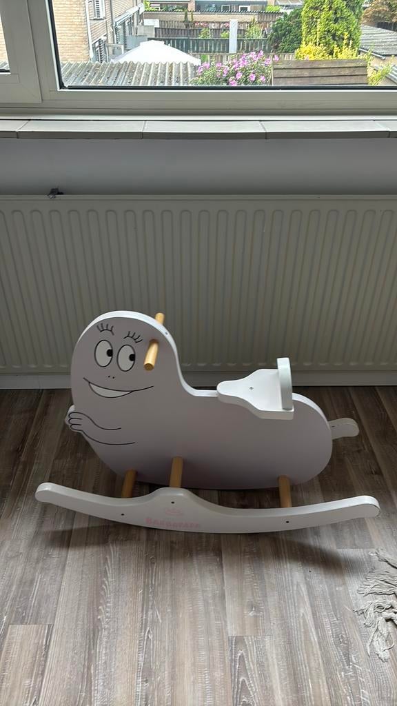 Houten Barbapapa hobbelpaard (kinderkamer), Kinderen en Baby's, Ophalen, Zo goed als nieuw