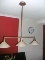 Messing plafondlamp met dimmer., Huis en Inrichting, Lampen | Plafondlampen, Ophalen of Verzenden, Gebruikt, Glas
