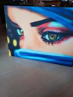 Airbrush afbeelding intrigerende ogen, 50 tot 75 cm, Overige typen, Ophalen of Verzenden, Zo goed als nieuw