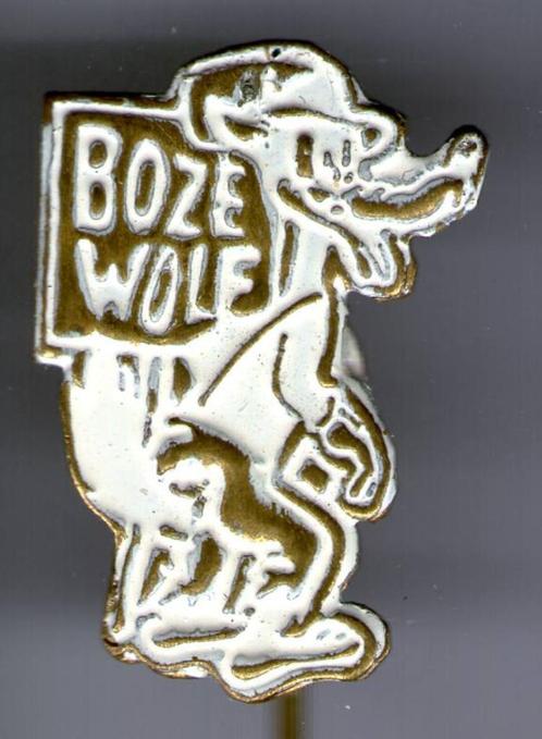 Boze wolf wit op koper stripfiguur speldje ( S_075 ), Verzamelen, Speldjes, Pins en Buttons, Zo goed als nieuw, Speldje of Pin