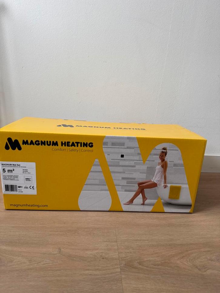 5 m2 Magnum Vloerverwarming Elektrisch + Wifi Thermostaat, Doe-het-zelf en Verbouw, Verwarming en Radiatoren, Nieuw, Thermostaat