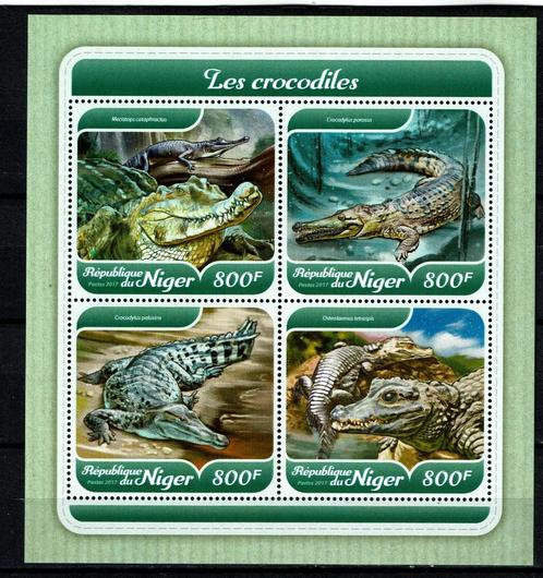 niger 2017 pf blok krokodillen reptielen crocodiles, Postzegels en Munten, Postzegels | Thematische zegels, Postfris, Dier of Natuur