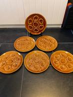 Set van 6 vintage Franse oesterborden met reliëf 3D, Ophalen of Verzenden