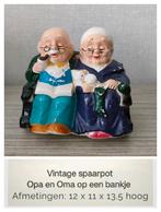 Vintage spaarpot - Opa-Oma op een bankje, Ophalen