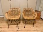 Twee rotan stoelen Leen Bakker, Huis en Inrichting, Stoelen, Ophalen, Zo goed als nieuw, Bruin, Twee