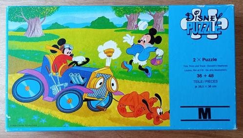 Mickey Mouse Puzzels 2x in 1 doos, Kinderen en Baby's, Speelgoed | Kinderpuzzels, Gebruikt, 2 tot 4 jaar, 10 tot 50 stukjes, Ophalen of Verzenden