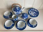 Japans theeservies Chinees porselein blauw wit kersenbloesem, Huis en Inrichting, Keuken | Servies, Ophalen, Zo goed als nieuw