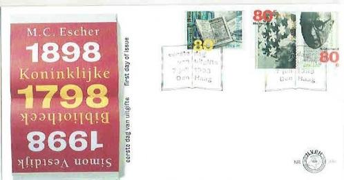 Nederland E389 herdenkingen Escher Kon. bibliotheek Vestdijk, Postzegels en Munten, Postzegels | Eerstedagenveloppen, Onbeschreven