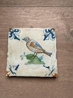 Antieke Delftse Blauwe Tegel met Vogel, Antiek en Kunst, Ophalen of Verzenden
