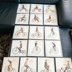 Lemet : Set van 16 antieke prenten: evaluatie van de fiets., Ophalen