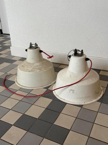 Vintage Industriële Lampen Hijbeek - Set van 2 beschikbaar voor biedingen