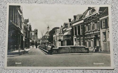Sneek Suupmarkt, Verzamelen, Ansichtkaarten | Nederland, Gelopen, Friesland, 1920 tot 1940, Ophalen of Verzenden