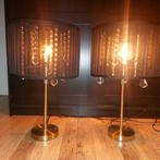 Lamp met kristallen pegels gouden voet hollywood regency, Ophalen, Zo goed als nieuw, Hollywood regency, Minder dan 50 cm