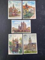 5 getekende stadsgzichten op een kinderbriefkaart uitgegeven, Ophalen of Verzenden, 1940 tot 1960, Gelopen
