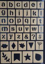 Stencil stickers A4 letters en figuren 05 geel NIEUW