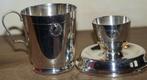Art Déco set eierdopje + beker M.B. GERSYL geplat. zilver, Antiek en Kunst, Antiek | Goud en Zilver, Ophalen of Verzenden, Zilver