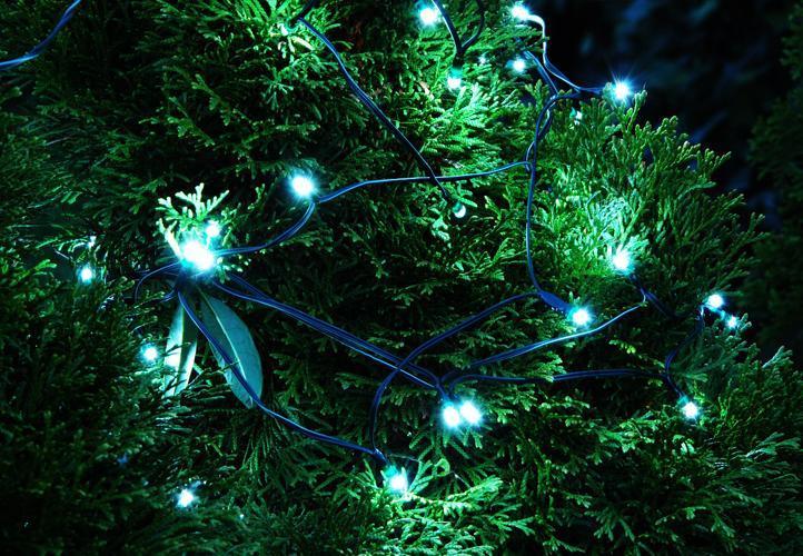 100 LED Witte SOLAR Kerstverlichting met knipperende functie, Ophalen of Verzenden, Nieuw