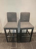 2 barkrukken met stoffen bekleding, Huis en Inrichting, Barkrukken, Ophalen, Gebruikt, 60 tot 90 cm