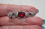 Zilveren antiek broche met stenen nr.789, Sieraden, Tassen en Uiterlijk, Antieke sieraden, Verzenden, Zilver, Broche