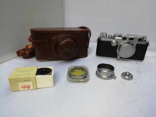 Leica 3F D.R.P. Ernst Leitz Wetzlar camera + toebehoren, Audio, Tv en Foto, Fotocamera's Analoog, Gebruikt, Compact, Leica, Ophalen of Verzenden