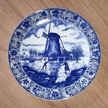 Origineel Delfts blauw wandbord "Winterlandschap" beschikbaar voor biedingen