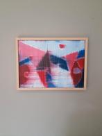 Ingelijst abstract werk van J Vissers, Antiek en Kunst, Kunst | Schilderijen | Abstract, Ophalen of Verzenden