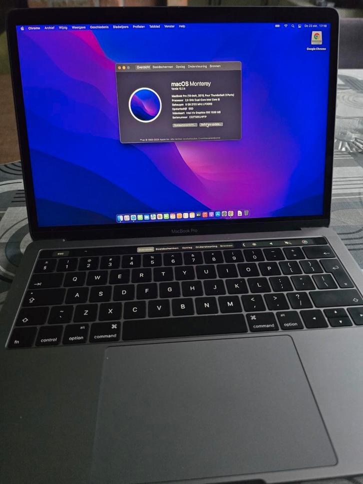 MacBook Pro 13" Touch Bar, Computers en Software, Apple Macbooks, Gebruikt, MacBook Pro, 13 inch, 2 tot 3 Ghz, 128 GB of minder