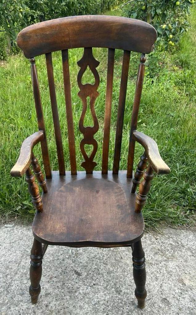 Vintage Windsor Stoel met Armleuningen, Huis en Inrichting, Banken | Bankstellen, Gebruikt, Eenpersoons, Minder dan 150 cm, Minder dan 75 cm