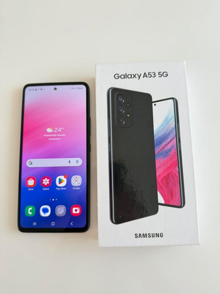 Samsung a53 5G met Otterbox hoesje, Telecommunicatie, Mobiele telefoons | Samsung, Zo goed als nieuw, Galaxy A, 128 GB, Zwart