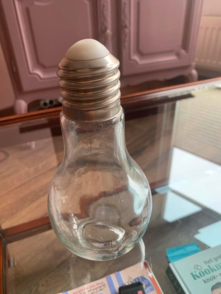 Glazen lamp decoratie voor droogbloemen, Huis en Inrichting, Woonaccessoires | Stolpen, Gebruikt, Ophalen